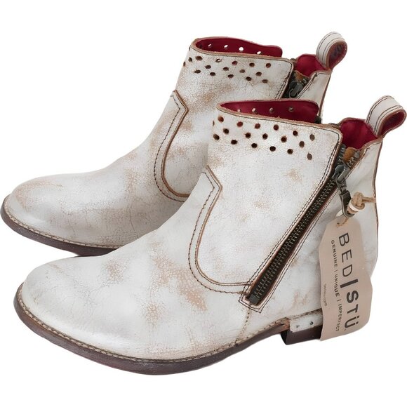 BED STU Almond Mason Lotus Rustic Ankle Boot Women's US 8.5 - Picture 2 of 6